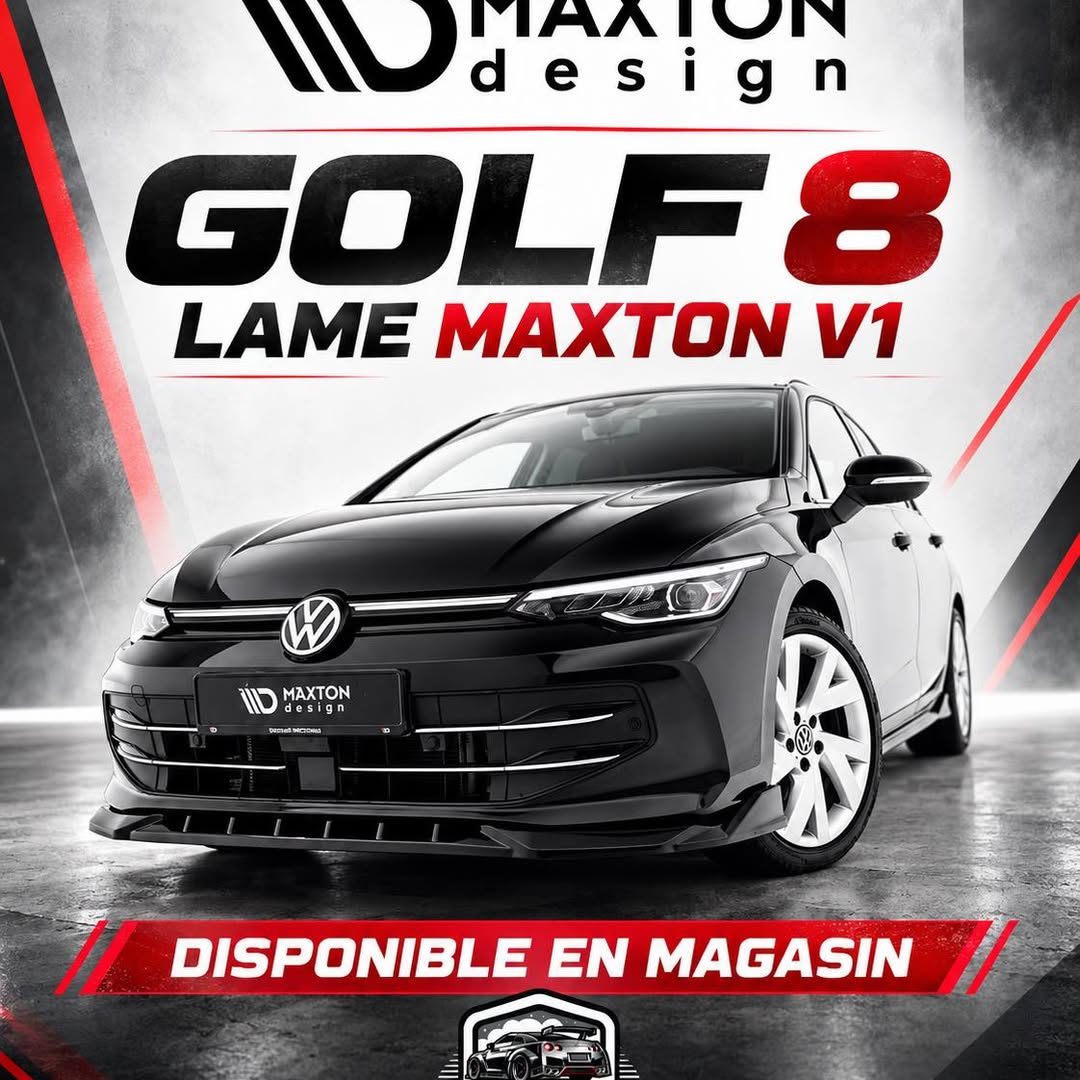 Lame avant Maxton Design V1 pour Volkswagen Golf 8, disponible en magasin
